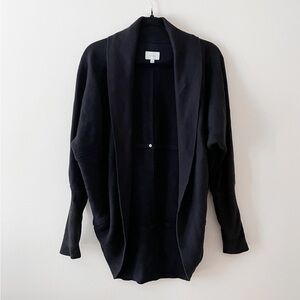 Aritzia • Wilfred Diderot Black Cocoon Wrap Open Front Longline Cardigan • S